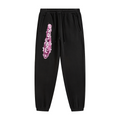 345GSM Unisex Fleece-Lined Clean Solid Drawstring Jogger Sweatpants Black